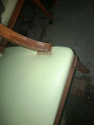 4 Butacas Vintage Premium Madera Noble Cuero