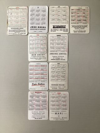 10 Calendarios de bolsillo Vehículos