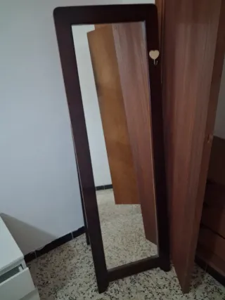 Espejo de pie madera y cristal