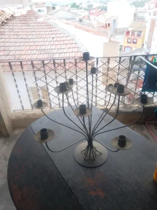 Candelabro de metal para 10 velas