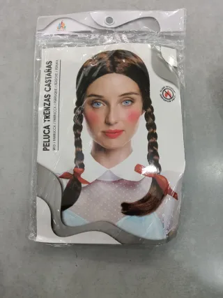 Peluca Trenzas Castañas  castañera