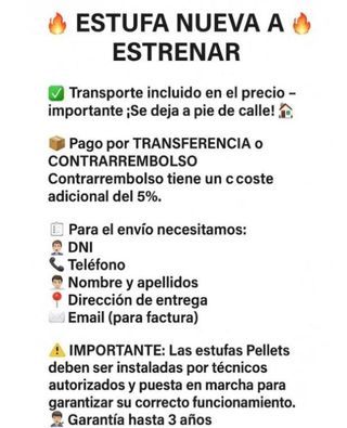 Estufa leña de Fundicion 10kW Nueva SANT2022
