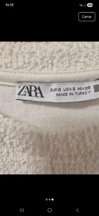 Vestido corto Zara blanco