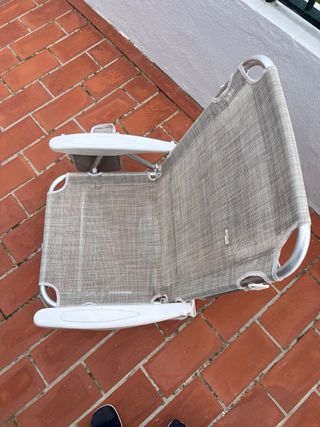 Silla de playa reclinable con reposabrazos