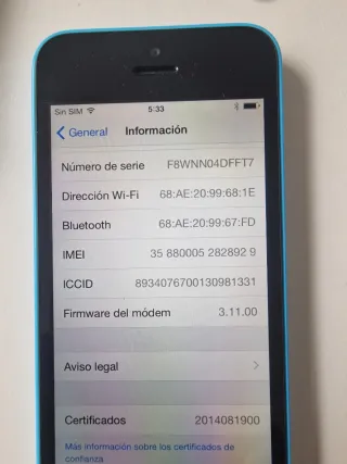 iPhone 5c 16GB Azul