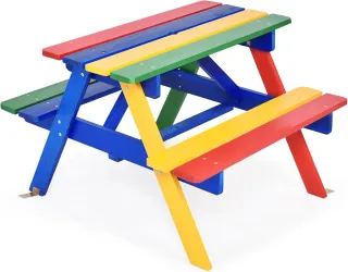 Tavolo da Picnic per Bambini in Legno Multicolore