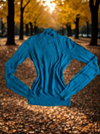 Jersey cuello alto azul