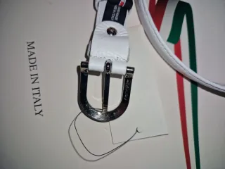 Cintura Vera Pelle Italiana Bianca