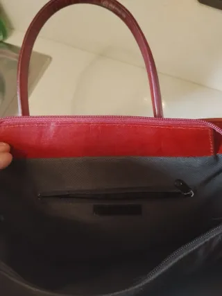 Borsa a mano in pelle rossa