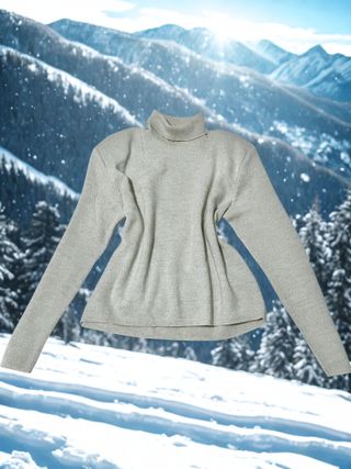 Jersey cuello alto crema