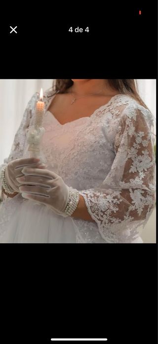 Vestido Comunión/Dama Honor Niña Blanco