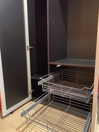 Mueble de recibidor negro 2 piezas.