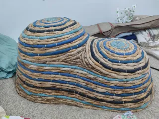 Puf Mimbre Ikea,casi sin uso.