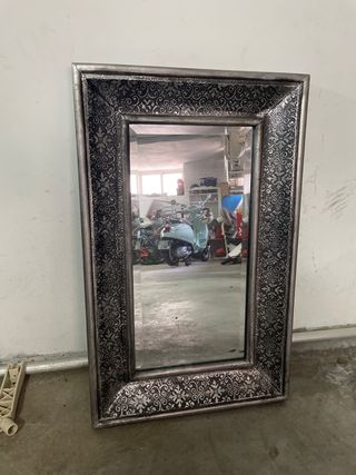 Espejo decorativo marco plateado