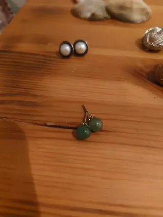 Lote pendientes vintage perlas y nacar