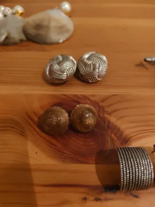 Lote pendientes vintage perlas y nacar