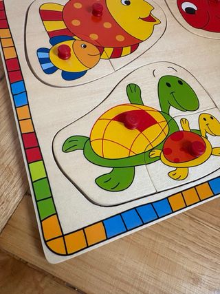 Puzzle encajable madera animales