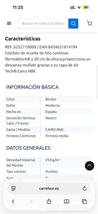 Colchón de firmeza media