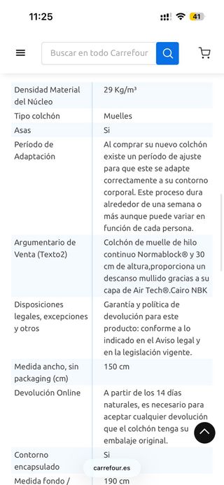 Colchón de firmeza media