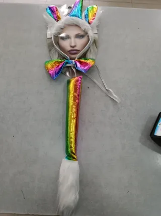 Disfraz Unicornio Aro Diadema Pajarita Cola