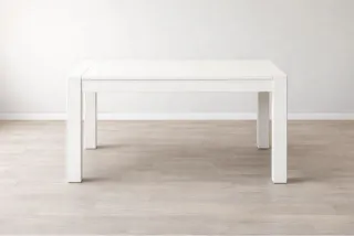 Mesa de comedor blanca de madera