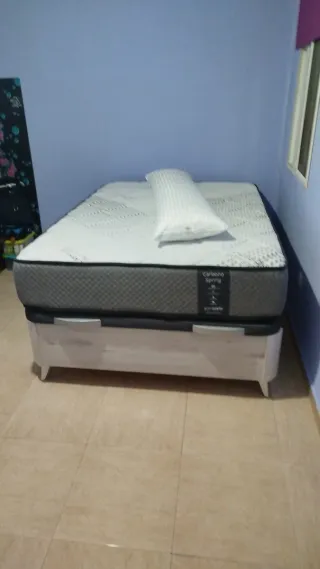 Canapé madera + colchón viscotechnology 135x190