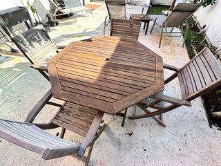 Mesa y 4 sillas de jardín de madera jardín