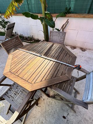 Mesa y 4 sillas de jardín de madera jardín