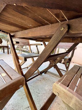 Mesa y 4 sillas de jardín de madera jardín