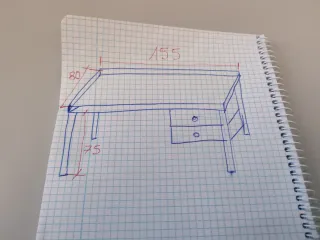 Mesa de oficina chapa beige y marrón