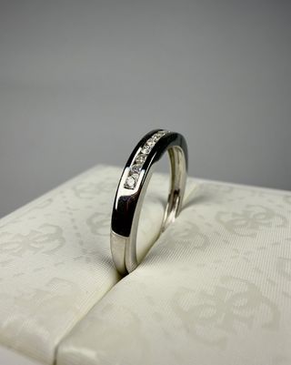 Anillo Oro Blanco 18k con Diamantes