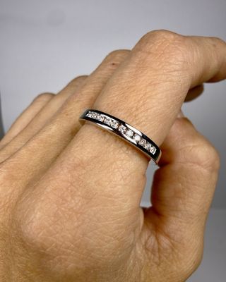 Anillo Oro Blanco 18k con Diamantes