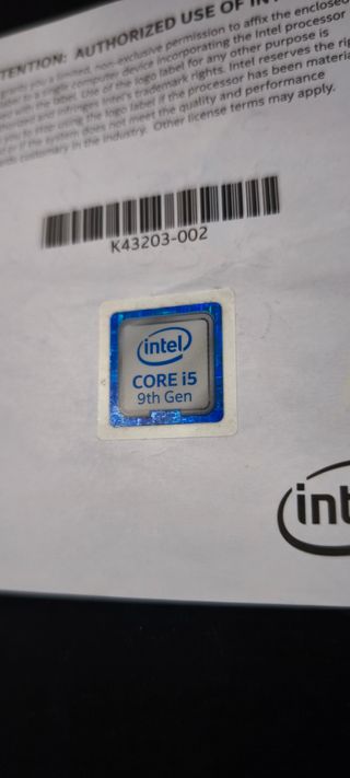 @ Pegatina Intel Core i5 9th Gen Original
