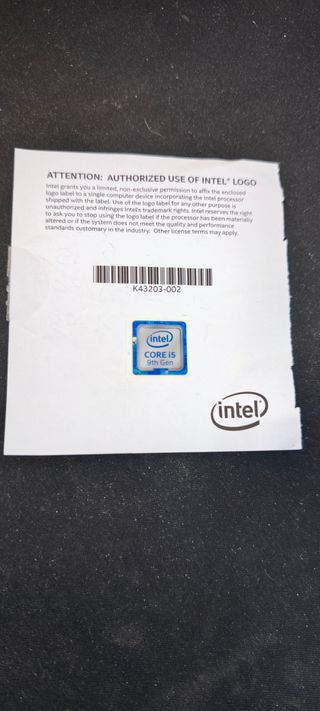 @ Pegatina Intel Core i5 9th Gen Original