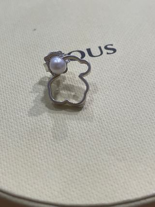 1 Pendiente suelto Tous Oso Perla Plata