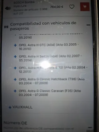 Bomba Inyectora Opel Astra G/H Bosch