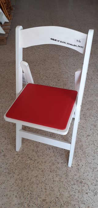 Silla plegable madera roja 77x44x43cm