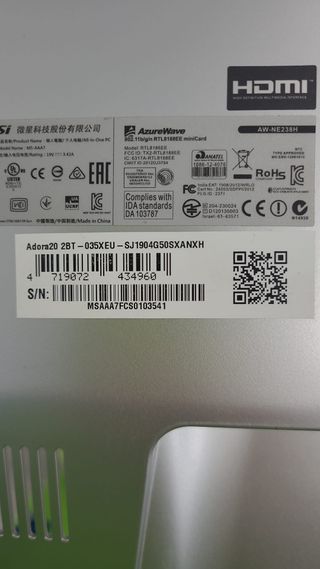 Placa base MSI MS-AAA31 VER:1.1 All in One