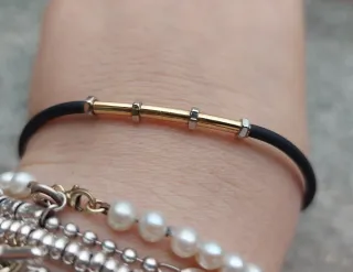 Bracciale oro giallo 750 nero