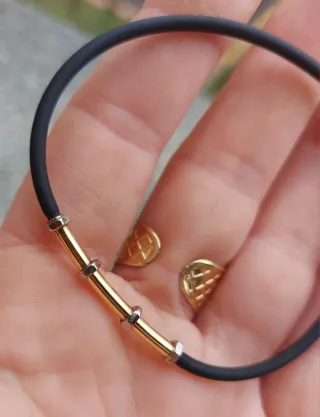 Bracciale oro giallo 750 nero