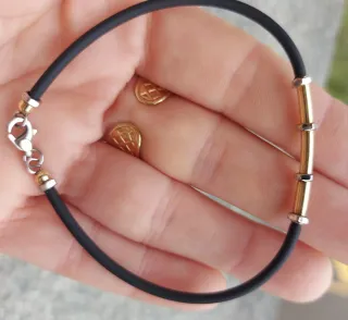 Bracciale oro giallo 750 nero