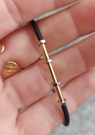 Bracciale oro giallo 750 nero