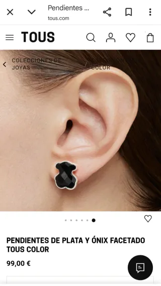 Pendientes Tous Plata y Onix Oso