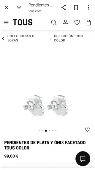 Pendientes Tous Plata y Onix Oso
