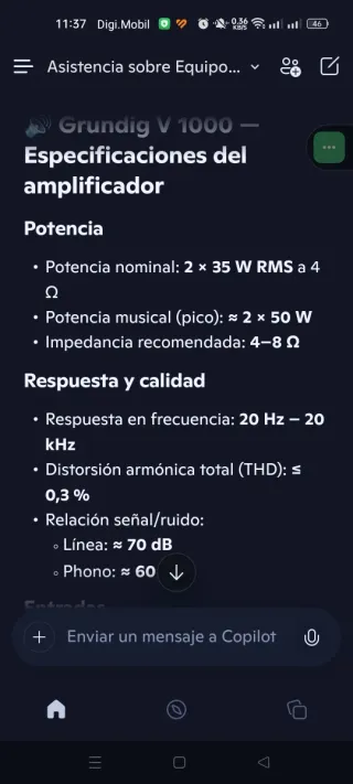 Amplificador y Sintonizador Grundig V1000 T1000