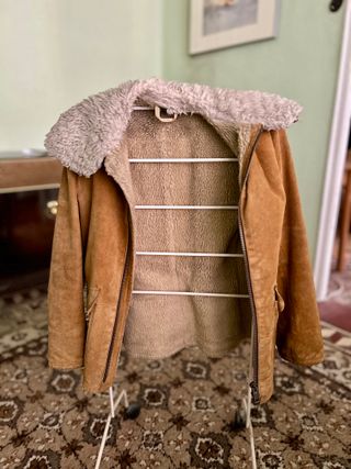 Cazadora vintage piel borrego natural