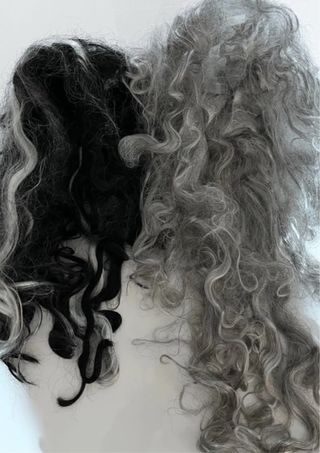 Pelucas de disfraz blanco y negro