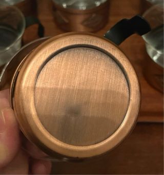 Set 6 Bicchieri Vetro con Porta Bicchieri Bronzo