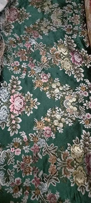 Tela Fallera Verde Flores