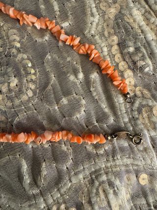 Collana corallo rosa con chiusura argento